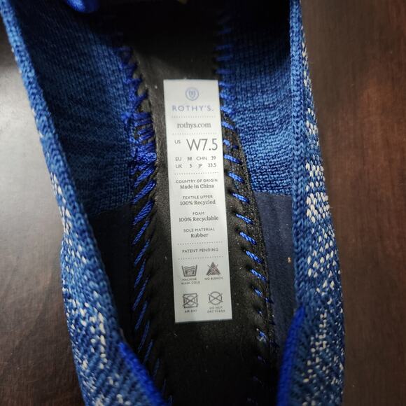 Rothy's The Point Indigo Heather Slip On Flats Size 7.5 - Picture 5 of 5